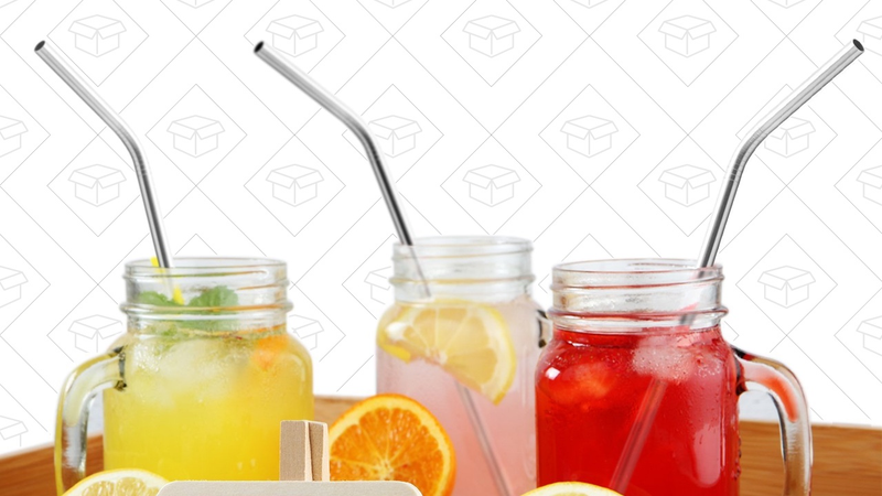 4-Pack Stainless Steel Drinking Straws, $4 with code CX87RRDT